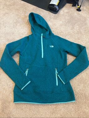 The North Face 1/4 Zip Hoodie crescent sunshine Fleece Lined Sweater TNF